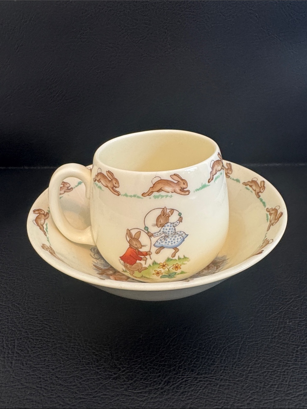 Royal Doulton Bunnykins Fine Bone China Children Tea Cup Cereal Bowl Bunny Motif
